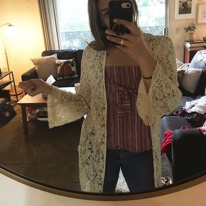 Forever 21 lace duster cardigan